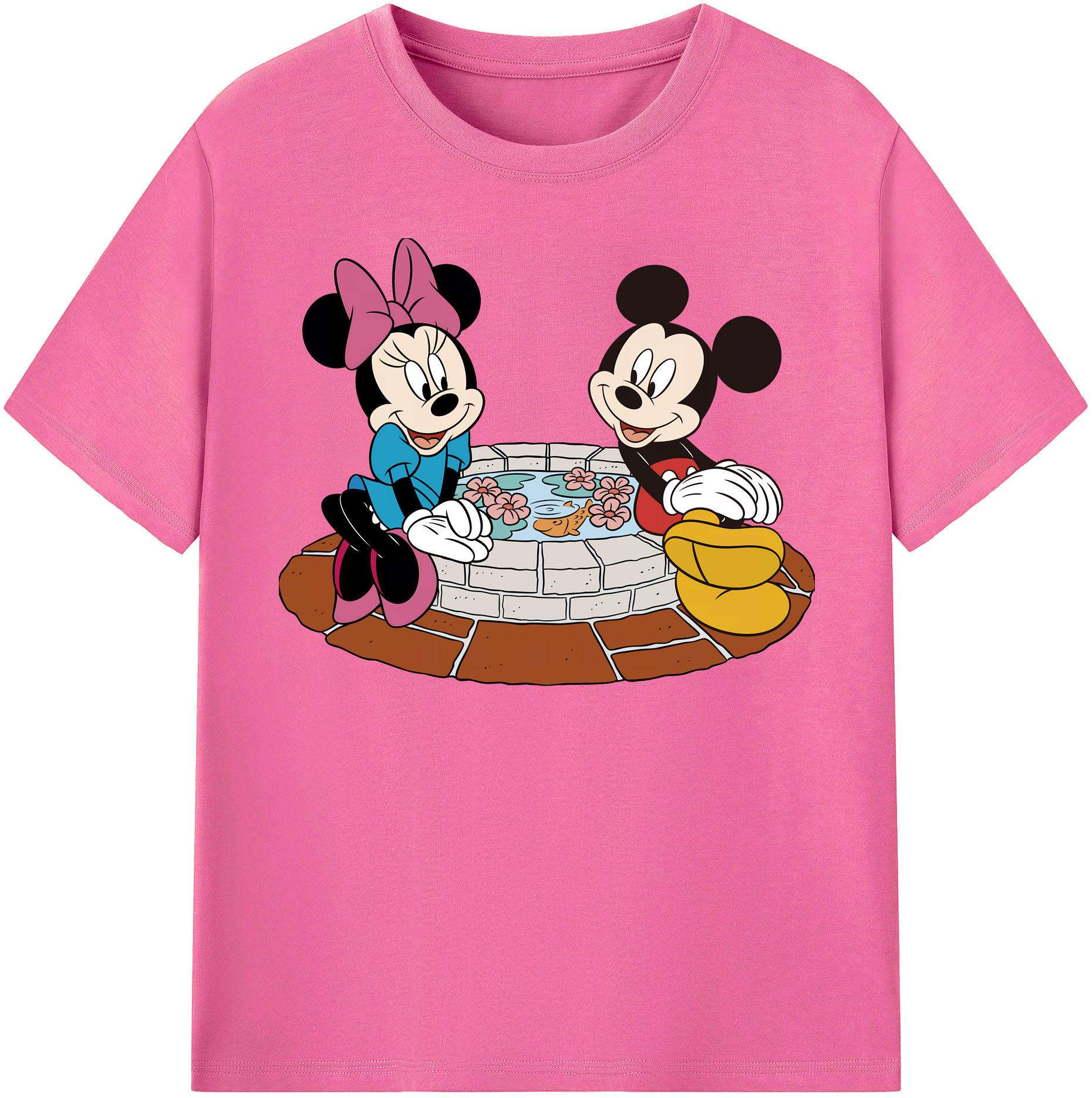 （画像用） ミッキーマウス Mickey Mouse レディースカジュアルプリントTシャツ（綿100％）